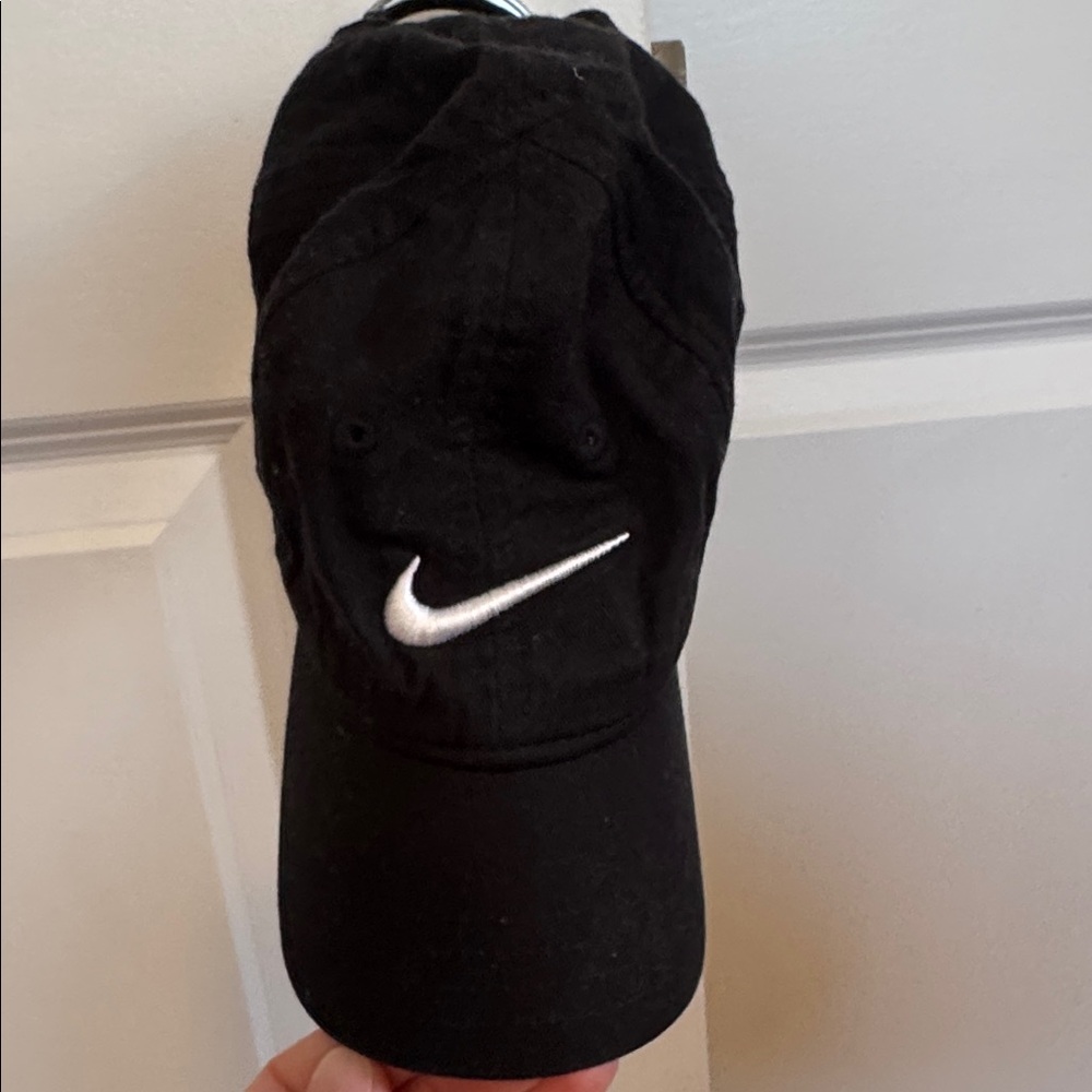 Nike Black Hat with White Swoosh